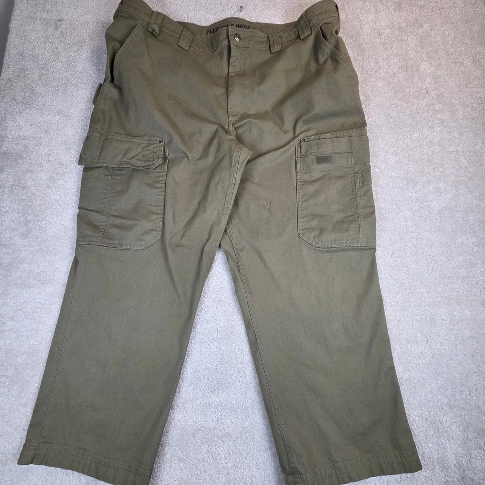 Duluth Trading Co Flex Fire Hose Cargo Pants Mens 48x30 Olive Green Work Utility